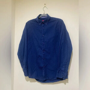 Blue Report Collection Brand men’s dress shirt  with small floral print size M